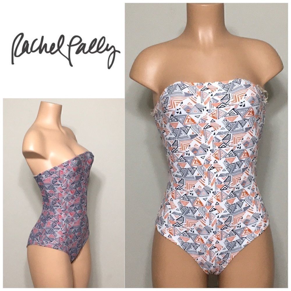 New. Rachel Pally Citrus Maze Bandeau swimsuit. NWT